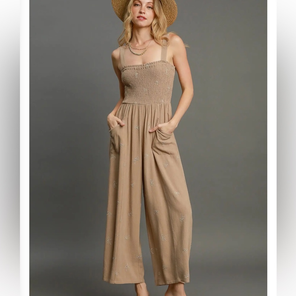💕 Umgee Linen Tan Jumpsuit